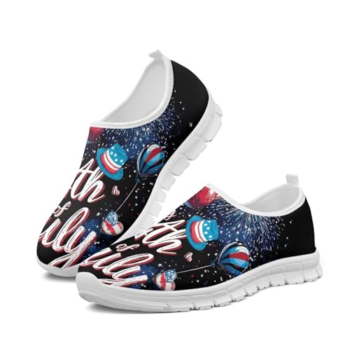 Image of Floral Sneakers for Women Colorful Art Shoes for Women Slip On Casual Work Shoes