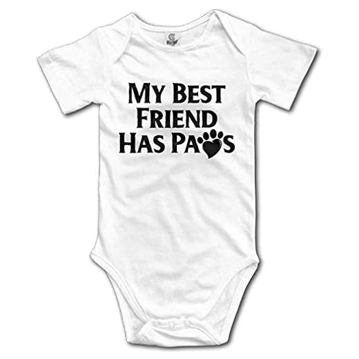 My Best Friend Has Paws Cute Baby Cartoon Bodysuit Short Sleeve Rompers Jumpsuit White