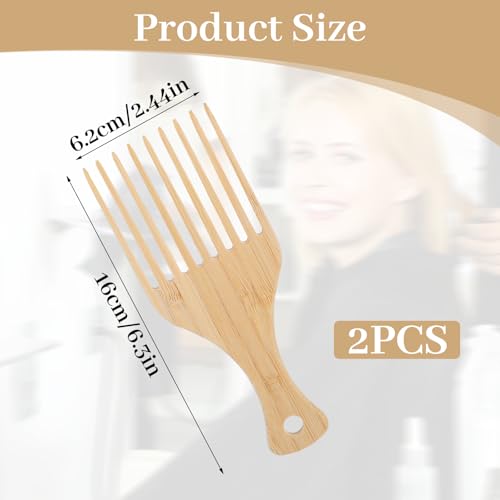 Peines de Bambú para Cabello Afro 2 piezas miniatura 3