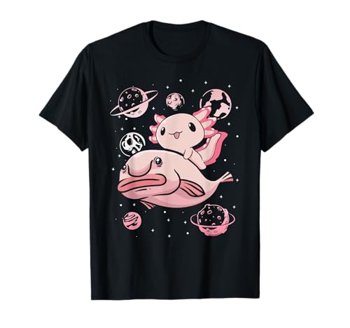 Ajolote En Estilo Kawaii Pez Borrón Camiseta