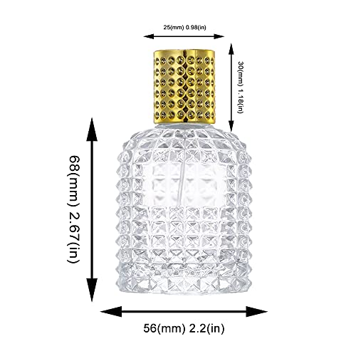 suaywo 2 Pieces Gold Mini Glass Perfume Spray Bottle 50ml Pineapple Perfume Bottlestorage Bottles Refillable Travel Perfume Atomizer for Cosmetic Perfume Storage - Image 5