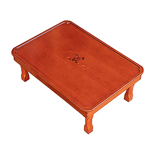 SH-tables Folding Table, Korean Tatami Dining Table/Tea Room Table/Kang Table/Low Wooden Table, Hand-Painted Bay Window Table (Size : 90x70×32cm)