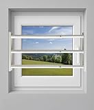 Fenstersicherung 3-fach – Einbruchschutz Teleskopstange mit Druckschloss | Edelstahl oder Weiß | Länge 600–1800 mm | Sicherungsstange für Fenster & Türen (Weiß, 1000-1800mm)