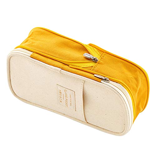 Rolin Roly Cartucheras Escolares Grande Plumier Case Bolso de Cosméticos Pencil Case (Yellow)