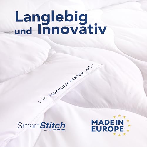 John Cotton New Way Bettdecke 200x200cm - Innovativ & Atmungsaktive Steppdecke für Allergiker | Oeko-Test Zert. Bettdecken | Ideal Schlafdecke für Frühling & Herbst | Microfaser Decke 200 x 200 cm