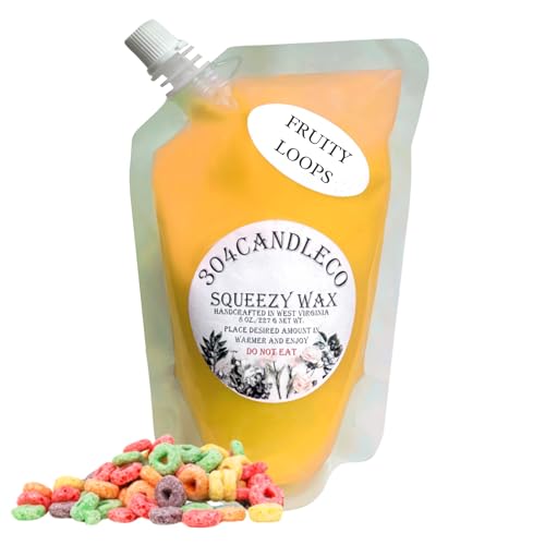 304CandleCo Large Squeeze Soy Wax Melt - 50 SCENTS! - Highly Fragrant &amp; Hand-Crafted - Easy Mix &amp; Match - American Made - Perfect for Wax Warmers (8oz, Fruity Loops)