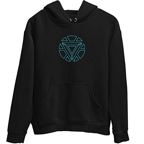 Image of Unisex Super Hero Ironman Heart 100% Cotton Hoodie (Black)