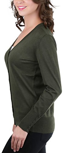 Image of ToBeInStyle Women's Long Sleeve Button Down V-Neck Cardigan