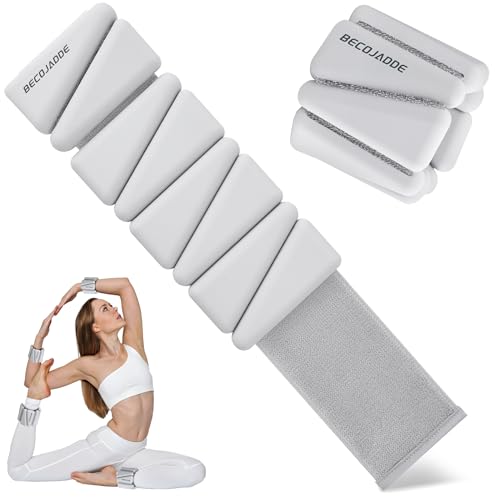 Image of BECOJADDE Ankle Weights for Women Wrist Weights Set of 2 (1 lb /2 lb Each) Adjustable Arm Leg Weight for Womens Men Suitable for Walking Swimming Running Pilates Yoga Gym
