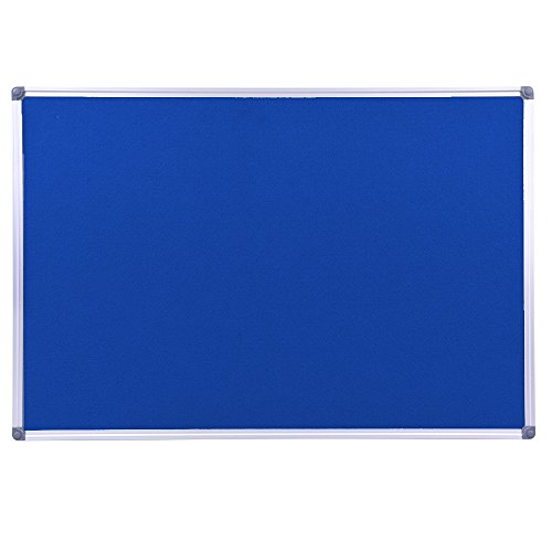 Dexboard Aluminum Framed Wall Mounted 48 X 36 Inch Fabric Bulletin Board Message Note Board For Home Office School, Blue #TOP1