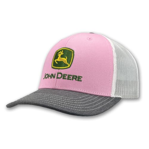 Image of John Deere Pink /Grey /White Mesh Back Hat /Cap - LP87491