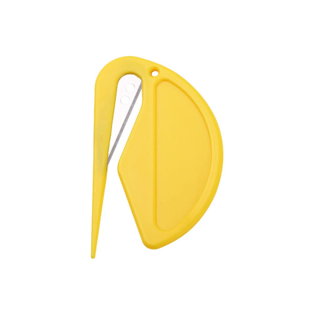 2Pcs Plastic Mini Letter Opener Safety Papers Cutter, Uncommon Desks Letter Openers, Plastic Letter Opener Envelope Opener(yellow)