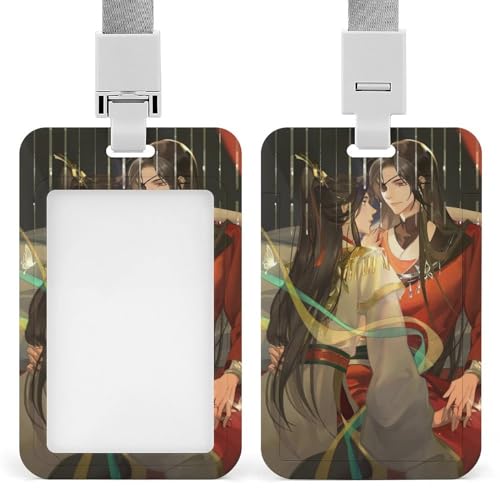 天官賜福 花城 謝怜 IDカードホルダー 縦型 社員証 カードケース ネームホルダー 名札ホルダーカードケース 防水 吊り下げ パスケース カード入れ 名札ケース 通勤 通学 男女兼用 名刺入れ クリップスト リール付き かわいい 人気 社員証ケース カー