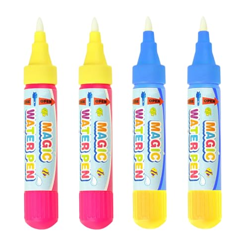 YUZNA 4 unidades Rotuladores mágicos de agua para colorear, diseño educativo, juguete de regalo para niños, ideal para pintar con agua(Compatible con alfombra mágica)