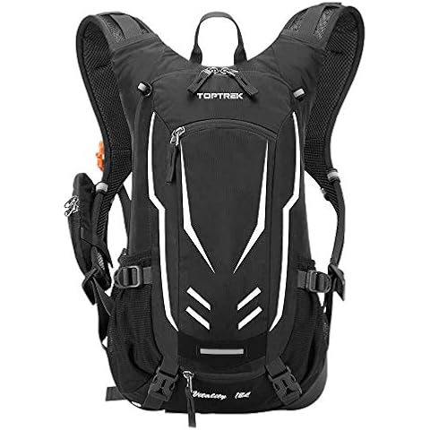 toptrek Fahrradrucksack 18L Ultraleicht Fahrrad Rucksäcke mit Regenschutz und Helmabdeckung Trinkrucksack Wasserdicht Radsport Rucksack Sportrucksack Hydration Rucksack für Herren MTB(Schwarz) Cover