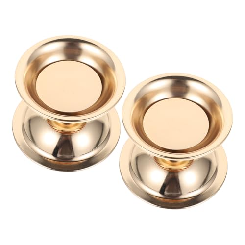 Garneck 2 Juegos Candelero Centros De Mesa Linternas Decoración Decoraciones Accesorios De Velas Plato De Vela Sujetavelas Vela De Boda Velas Cónicas Golden Planchar 2 Piezas * 2 - imagen 2
