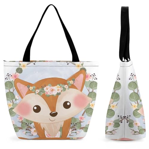 Sac shopping renard pour femme grand cabas de voyage de 32.5 cm