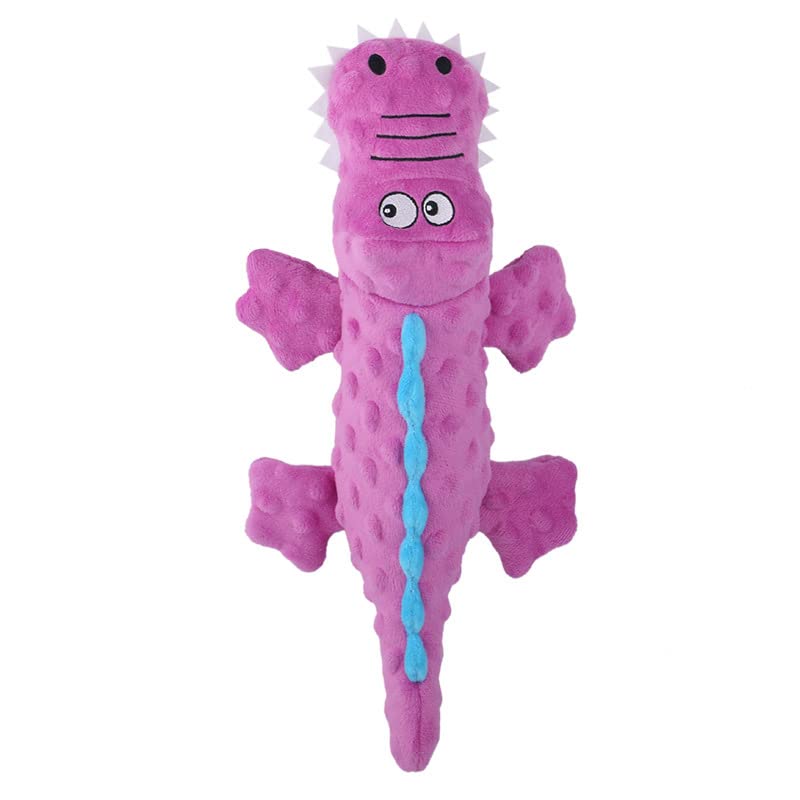 Soft Plush Alligator Dog Toy - Cute Crocodile Shape Chew Toy for Small/Medium Dogs, Interactive Pet Plaything with Durable Fabric(pink)