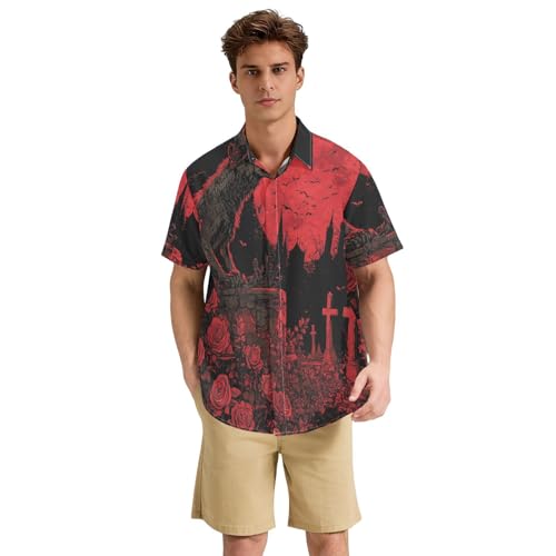 Chemise gothique vampire homme boutonnée anti-chaleur rock