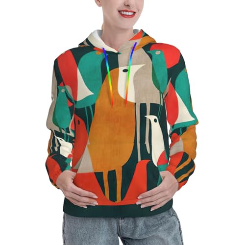Sweat à capuche oiseaux extensible pour stopper le froid avec style
