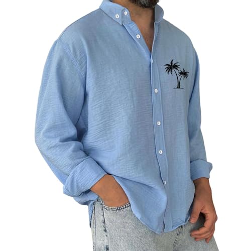 Camisa de palmeras para la playa, blusa de vacaciones transpirable