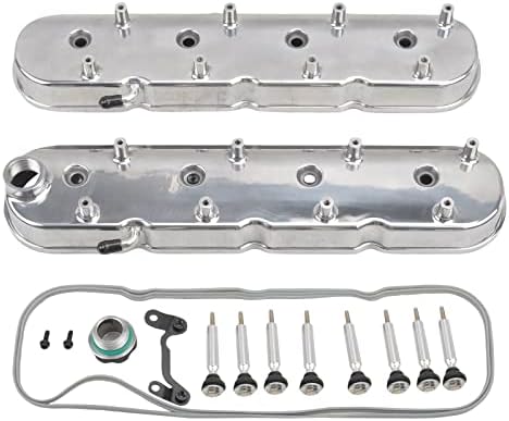 TBAPFS Fabricated Aluminum Engines Valve Covers with Coil Mounts Compatible with GM Chevy LSX LS1 LS3 LS6 - Sliver