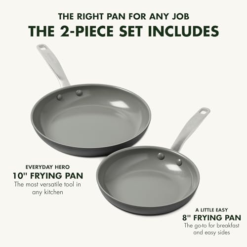 Greenpan CC000286-001 Chatham Hard Anodized Healthy Ceramic Nonstick 8 Inch And 10 Inch Frying Pan Skillet Set, Omelette And Egg Pan, Pfas-Free, Dishwasher Safe thumb #2