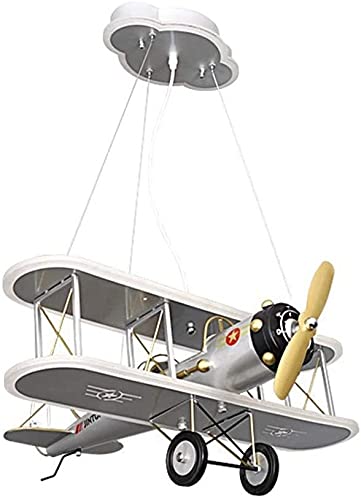 Simple And Cool Wall Lamp Airplane Pendant Lamp, Retro Bedroom Chandeliers, 87W Creative Cartoon Gray Airplane Pendant Light LED Ceiling Light for Bedroom, Boys Room, Nursery Candle Wall Lights