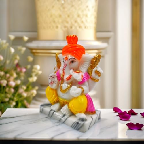Image of Home Decor | Ganesha Idol | Ganpati for puja Room |Ganpati Idol Showpiece | Ganpati Idol for Gifting | Height 12.5 cm ; Length 9.5 cm ; Width 4.5 cm