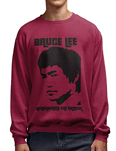 Revind.442 Bruce Lee - Remembering The Dragon Men's 100% Cotton Sweatshirt & Pullover Maroon