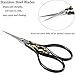 BIHRTC 4.33 Inches Vintage European Style Stainless Steel Auspicious Clouds Scissors for Needlework, Embroidery, Sewing, Craft, Art Work & Everyday Use (Black)