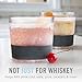 Host Whiskey Freeze Glasses, Double Old Fashioned Glasses, Chill Without Dilution for Brandy, Vodka, Gin, Rum, and Cold Brew Cocktails, Bourbon Gifts for Men, Home Bar, 9 oz, Set of 2, Grey