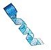 8 Rolls 48 Yards Blue Silver Christmas Tree Ribbon Wired Bows Ribbon Assorted Holiday Ribbon Snowflake Ribbon Glitter Mesh 2.5