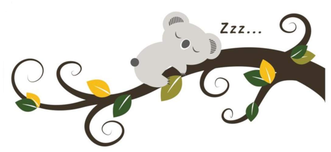 Walplus Sleeping Koala And Tree Branch Kids Sticker Pvc Multicoloured