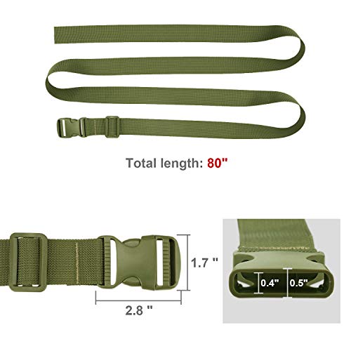 Magarrow 80" Long Utility Luggage Straps With Buckle Adjustable (Army Green (4-Pack), 1.5" Wide - 80" Long) #TOP1