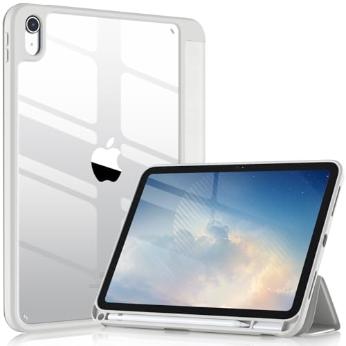 Image of Wenlaty Compatible with iPad (A16) 11th Generation Case 11 Inch 2025, for iPad 10th Generation Case 10.9 Inch 2022 with Pencil Holder, Trifold Stand Protective Clear Back Shell, Auto Wake /Sleep, Gray