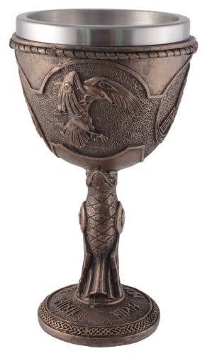 Cáliz vikingo bronceado – Hugin y Munin Volumen: 300 ml
