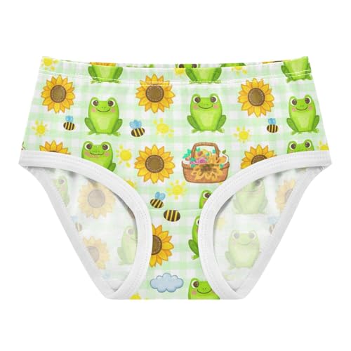 Joisal Cute Cartoon Frogs Sunflower Cute Panties Girl Toddler Girls Underwear Cotton Bright Kids Undies Briefs 2t