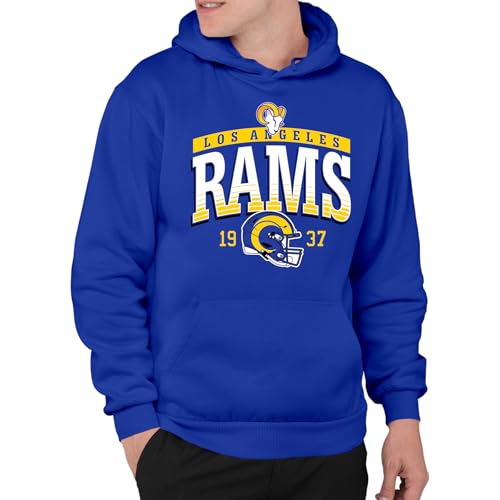 Junk Food NFL - Los Angeles Rams - Mighty - Officially Licensed Adult Pullover Fleece Hoodie for Men and Women Royal Blue