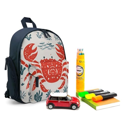 Marine Animal Themed Crab Backpack for Men Women, Durable Small Bookbag Lightweight Daypack for Travel, Hiking, Blue-style3