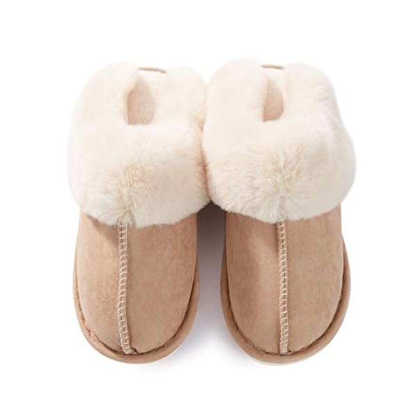 Donpapa Womens Slipper with Memory Foam Fluffy Soft Warm Slip On House Slippers,Anti-Skid Cozy Plush for Indoor Outdoor - Image 5