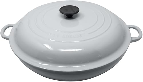 Le Creuset Cacerola de buffet de hierro fundido esmaltado de 5 cuartos de galón, Vapeur (Vapeur)