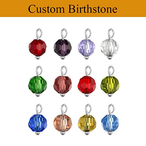 Silvercute Custom Initial Disc Necklace 925 Sterling Silver Cute Heart Pendant With Personalized Text Name/Date/Locations,Womens Girls Necklace With Birthstone #TOP5