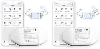 Meross WLAN Schalter Universal WiFi Switch Fernbedienung Sprachsteuerung mit Alexa, Google Assistant und SmartThings, DIY Smart Home für elektrische Haushaltsgeräte, 2500W, 1 St. (Packung mit 2)