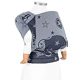 Fidella® FlyTai MeiTai Babytrage I Neugeborene & Babies I Ergonomisch & Mitwachsend I 56-74cm bis 15kg I 100% Bio Baumwolle I Outer Space blue