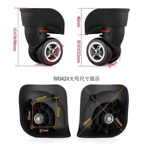 Luggage Wheels Replacement, Luggage Replacement Wheels, 1 Pair Plastic Suitcase Spinner DL-W042L# Repair Kit2