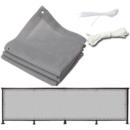 HEFJIAYCIQ Sichtschutz Zaun Screen, HDPE-Gewebe Sichtschutzabdeckung Maschendrahtzaun, Für Außenwand Garten Hof Pool Deck,Grau,0.6x6m