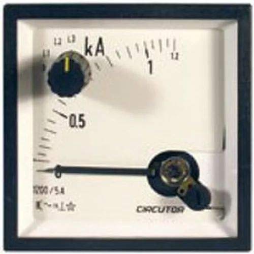 EC72 FA .../5 A, Amperímetro con conmutador de fase para medida en alterna, hierro móvil, panel 72x72