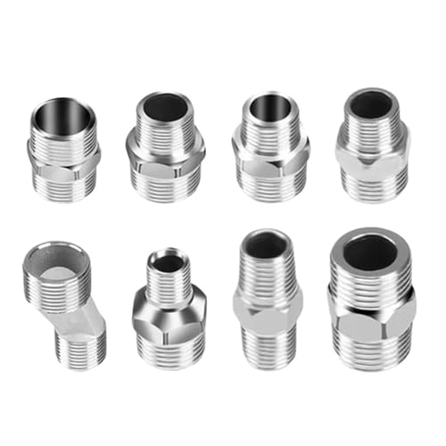 Raccord émoussé narguilé inox variable double filetage - 2