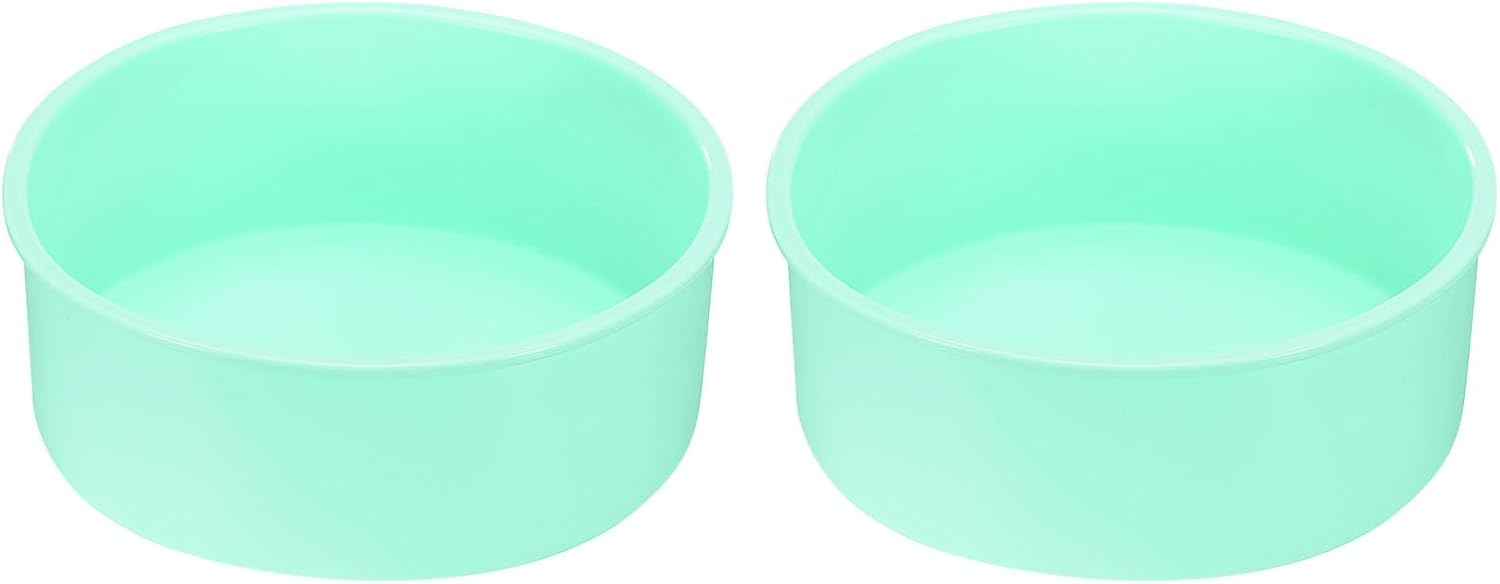 UXCELL 2-Piece Round Silicone Cake Molds, 6-Inch Nonstick & Quick Release for Layer, Smash & Cheese Cakes - Light Green Light Green 6 inch